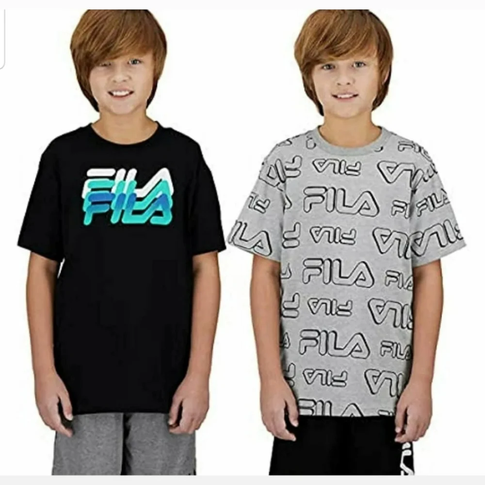 Fila Youth boys 2-pack Shirt Black and gray XL Nwt 18/20